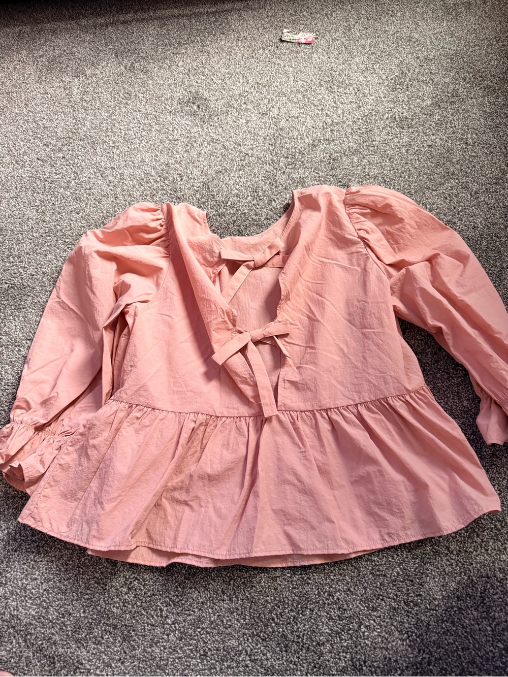 H&M Pink Peplum Tie-Front Blouse